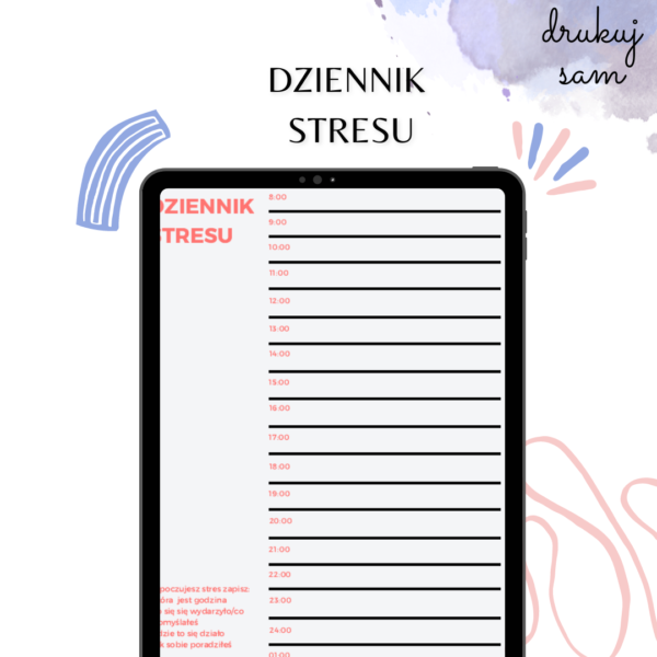 dziennik stresu - karta pracy